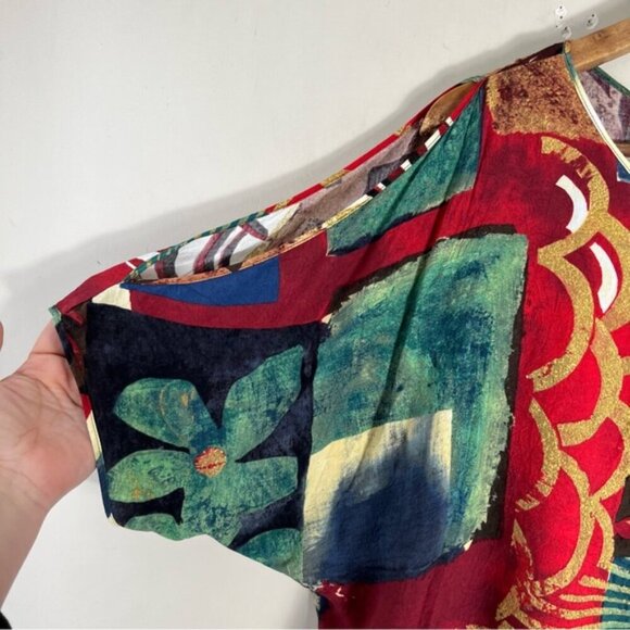 Jams World “Merlot” Slitted Sleeve Women’s Blouse Made in Hawaii Size Medium - Picture 3 of 10